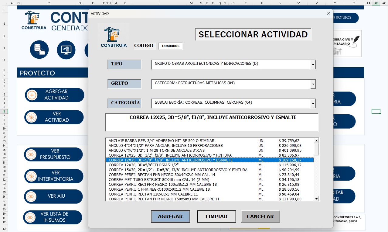 Selección de Actividades